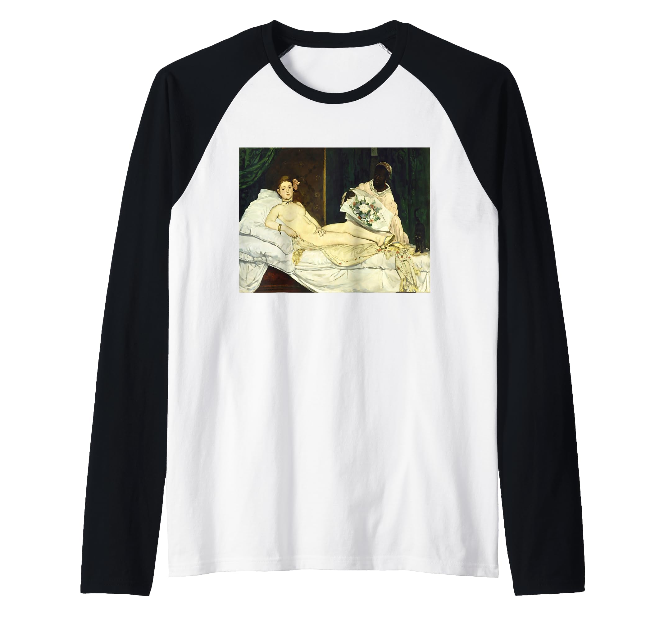 Edouard Manet's Olympia Raglan Baseball Tee