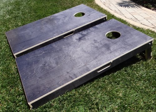 Bag Toss Long Board Regulation Size Cornhole Game Set (4ft x 2ft, Classic Version - Heritage Finish)