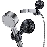 Blissfuhue Adjustable Shower Head Holder Suction Cup,No Drill,Large Size | Shower Wand Holder with 360&deg; Swivel,Extended Arm &amp; 10kg Load Capacity,For Bathroom,RV &amp; Rental Space&amp;Kids/Pets/Elderly