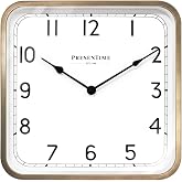 Presentime 16" Anton Vintage Square Clock | Silent No Ticking, Wall Art and Timepiece for Home Decoration/Wall D&eacute;cor, Antique Hamilton Gold Color