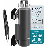 OASE CrystalSkim 350 Surface Skimmer for Freshwater and Marine Aquariums &ndash; Compact Internal Filter for Film Oil and Debris Removal, Quiet, Adjustable Flow, Shrimp-Safe, for Tanks up to 92 Gal / 350 L