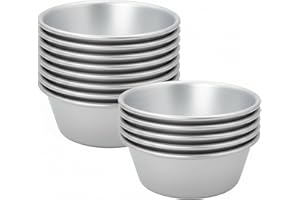 12Pcs Cake Cups Baking Cups, Aluminum Alloy Reusable Puto Molder Filipino for Baking & Steaming Filipino Small Molds for Dess