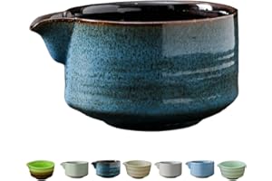 HogarTech Matcha Bowl 500 ml – Traditional Japanese Chawan for Tea Ceremony & Matcha Latte, with Pouring Spout and Shiny Glaz