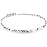 NINAMAID “She believed she could so she did” Engraved 925 Sterling Silver Inspirational Bangle Bracelets