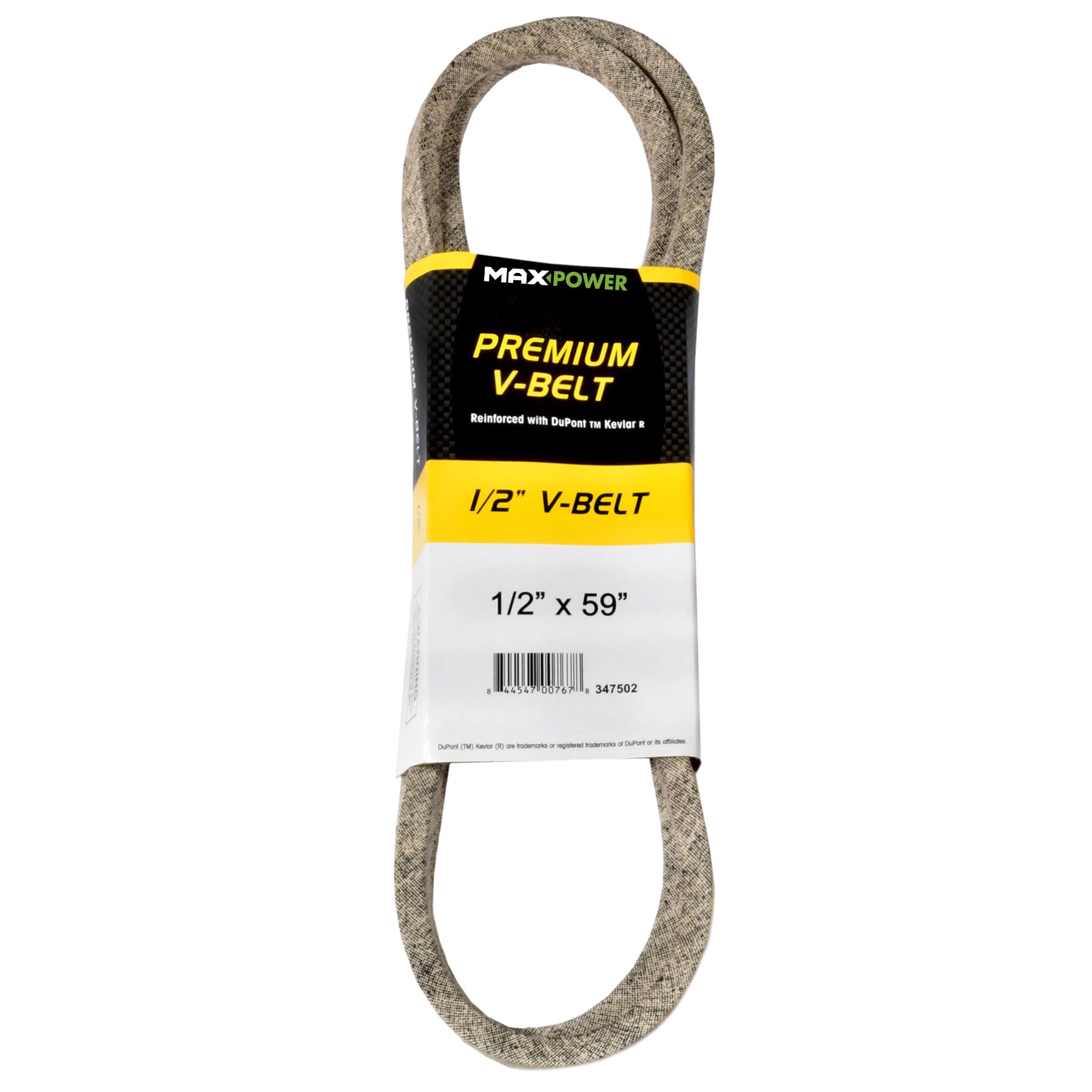 Maxpower 347502 Premium Belt Reinforced with Kevlar Fiber Cords, 1/2" x 59", Brown — image 1