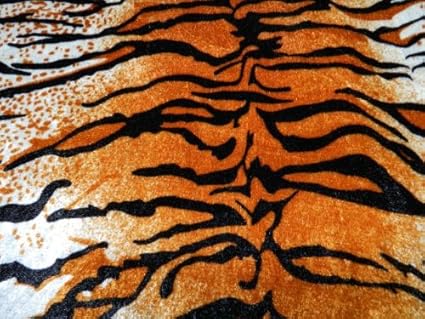 PANNESAMT Samt Stoff Tiger Fell Stoff Fellimitat bedruckt