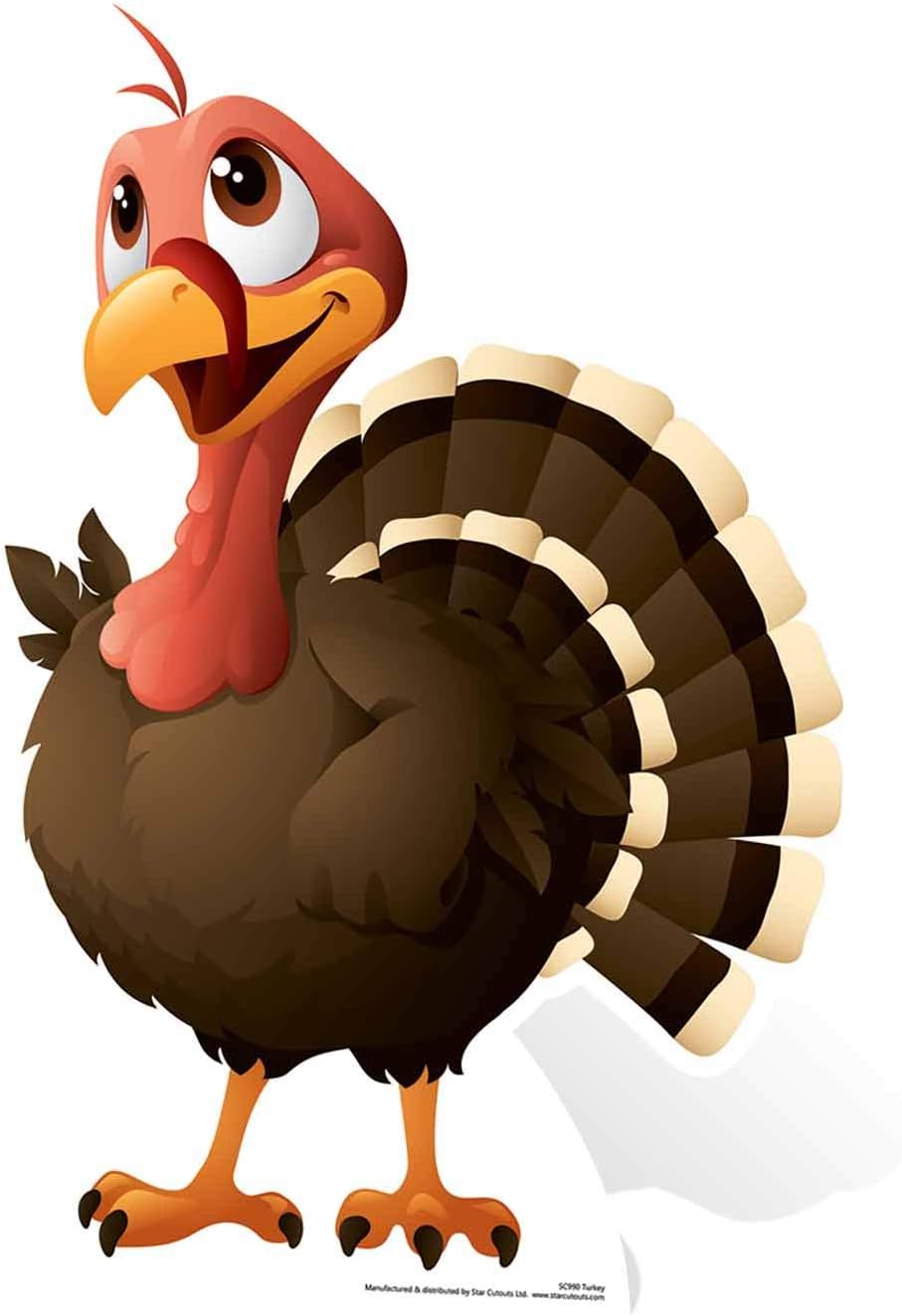 Star Cutouts Ltd SC990 Turkey Cardboard Cutout/Stand Up/Standee Perfect for Children's Christmas Decorations