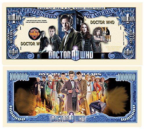 Set of 5 - Limited Edition Doctor Who Collectible Million Dollar Bill