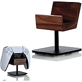 NIRVASH Walnut Controller Holder for Desk – Premium Wood Gaming Controller Stand for Xbox, PS5, PS4, Cool Gamer Gifts for Men, Husband, Boyfriend, Gaming Room Storage Organizer
