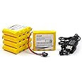 YUTSUJO (5-Pack) 4.8V 700mAh Ni-CD Battery Pack, AA700mAH Replacement for 1/18 RC Truck Car, Rock Off-Road, Four Wheels Race Car, SM-2P Plug with USB Charging Cable
