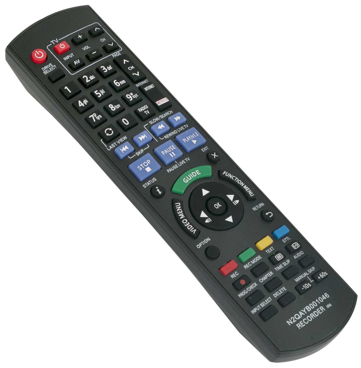 ALLIMITY N2QAYB001046 N2QAYB000759 Remote Control Replace for Panasonic Blu Ray Recorder DMR-BCT720 DMR-BCT730 DMR-BCT755 DMR-BST950 DMR-BCT73 DMR-BCT750 DMR-BCT83 DMR-BCT855 DMR-BST730 DMR-BST755