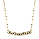 Valloey Rover Gold Pendant Necklaces for Women-Charm 14K Gold Plated Cubic Zirconia Dainty Long Bar Pendant Necklace Jewelry Gifts for Women