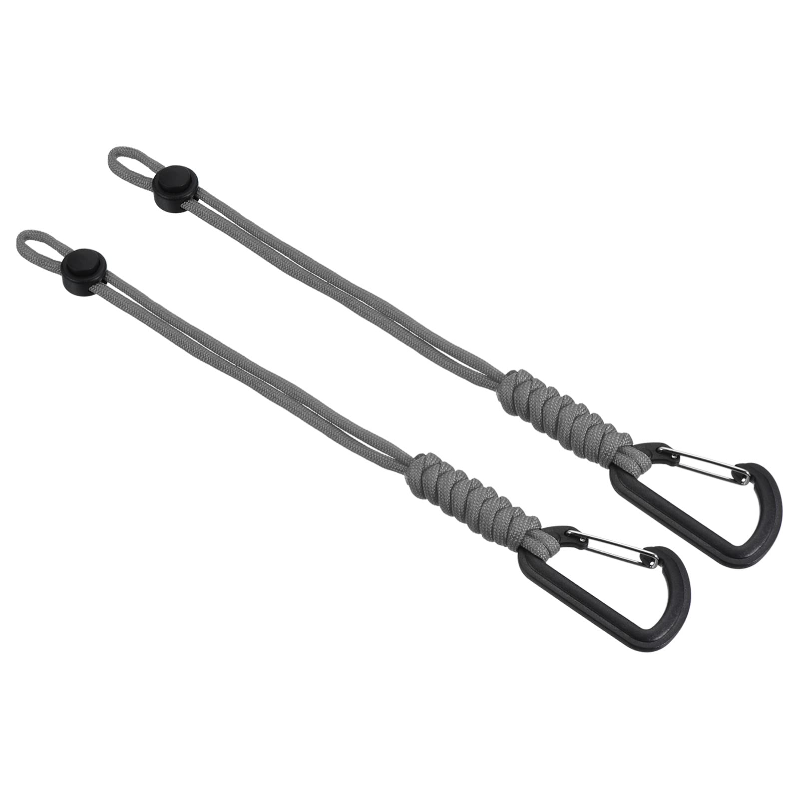 PATIKIL Badge Lanyard with Hook 10 Inch, 2Pcs Braided Wrist Keychain Strap Adjustable Cord Lock for Keys Wallets Outdoors, Grey