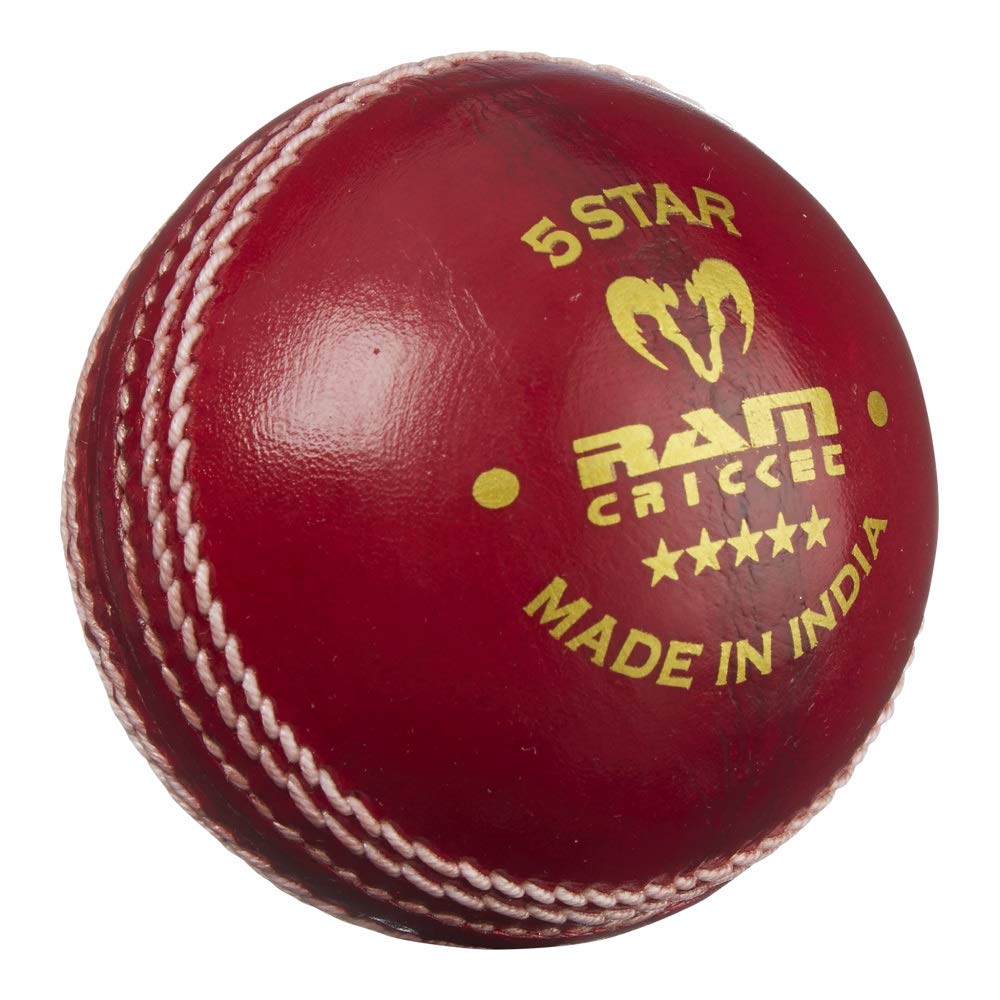 Ram Cricket 5 Star Match Cricket Balls - Box of 6 (5oz, Red)