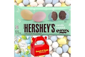 MUCHAI INNOVATIONS Easter Eggs Candy Pastel Colors | Solid Coated Crunchy Shell | Party Favor Basket Stuffer Filler Hunt Gift | Kids Boy Girl Teen Adult Home Office (Hershey Milk Chocolate Candy Coated Eggs)