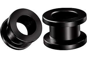BIG GAUGES Pair of 316L Surgical Steel Black Anodized Screw-fit Piercing Jewelry Ear Stretching Lobe Plugs flesh Tunnel Earring
