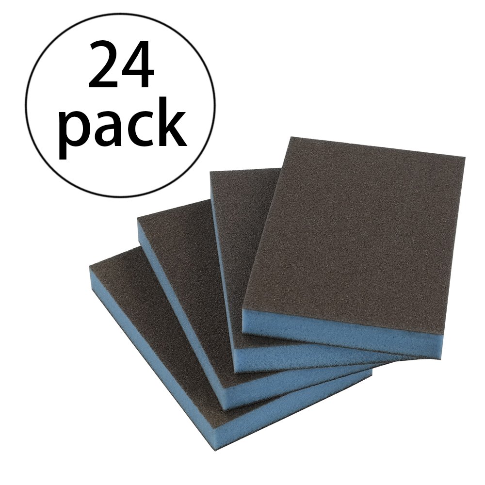 Kekow Sanding Sponges, Fine Grit, 3.82"X 2.72"X 0.47", 24 Packs on