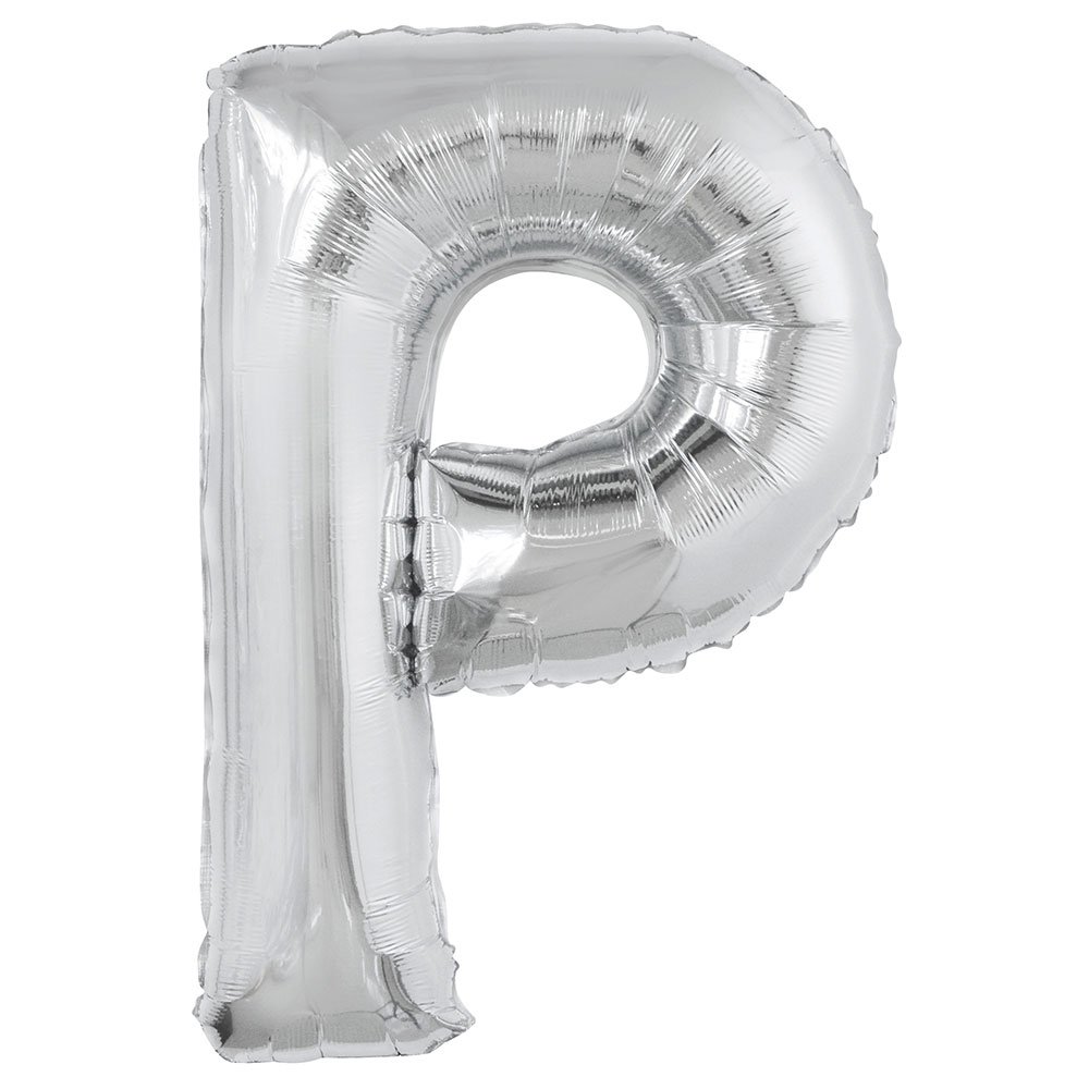 Unique Party 57523 - 34" Giant Silver Foil Letter P Balloon