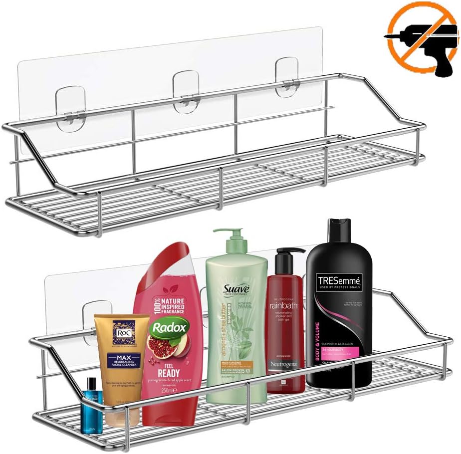 Bathroom Storage Organiser Adhesive, URMI Shower Caddy (2 Pack