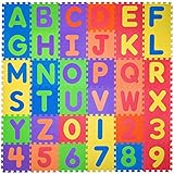 Non Toxic Play Mat for Kids Toddlers - Foam Puzzles Thickest Alphabet ABC & Numbers 0-9 Play & Exercise Mat 36 Tiles 12x12 Floor Coverage 36 Sq Ft