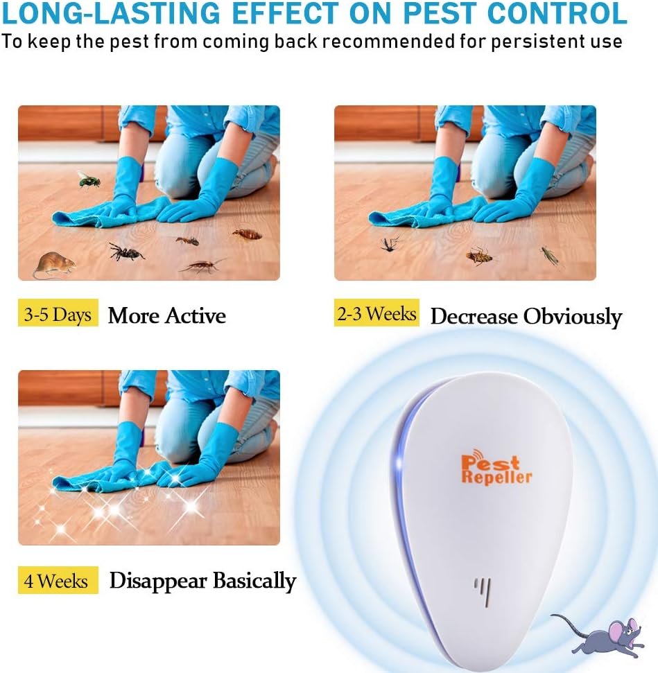 Palmandpond Ultrasonic Pest Repeller, 2021 Upgrade Electronic Plug-in Pest Control Pest Repellent 6 Pack for Rodents, Ants, Cockroaches, Bed Bugs, Mosquitos, Flies, Spiders : Garden & Outdoor
