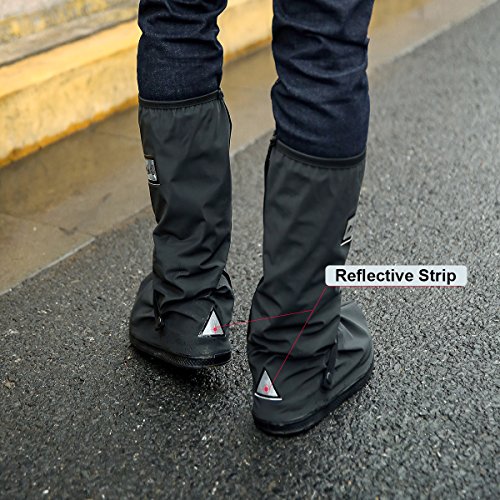 image for Holyami Waterproof Rain Boots Shoes Covers for Women Men-Black Anti Sl