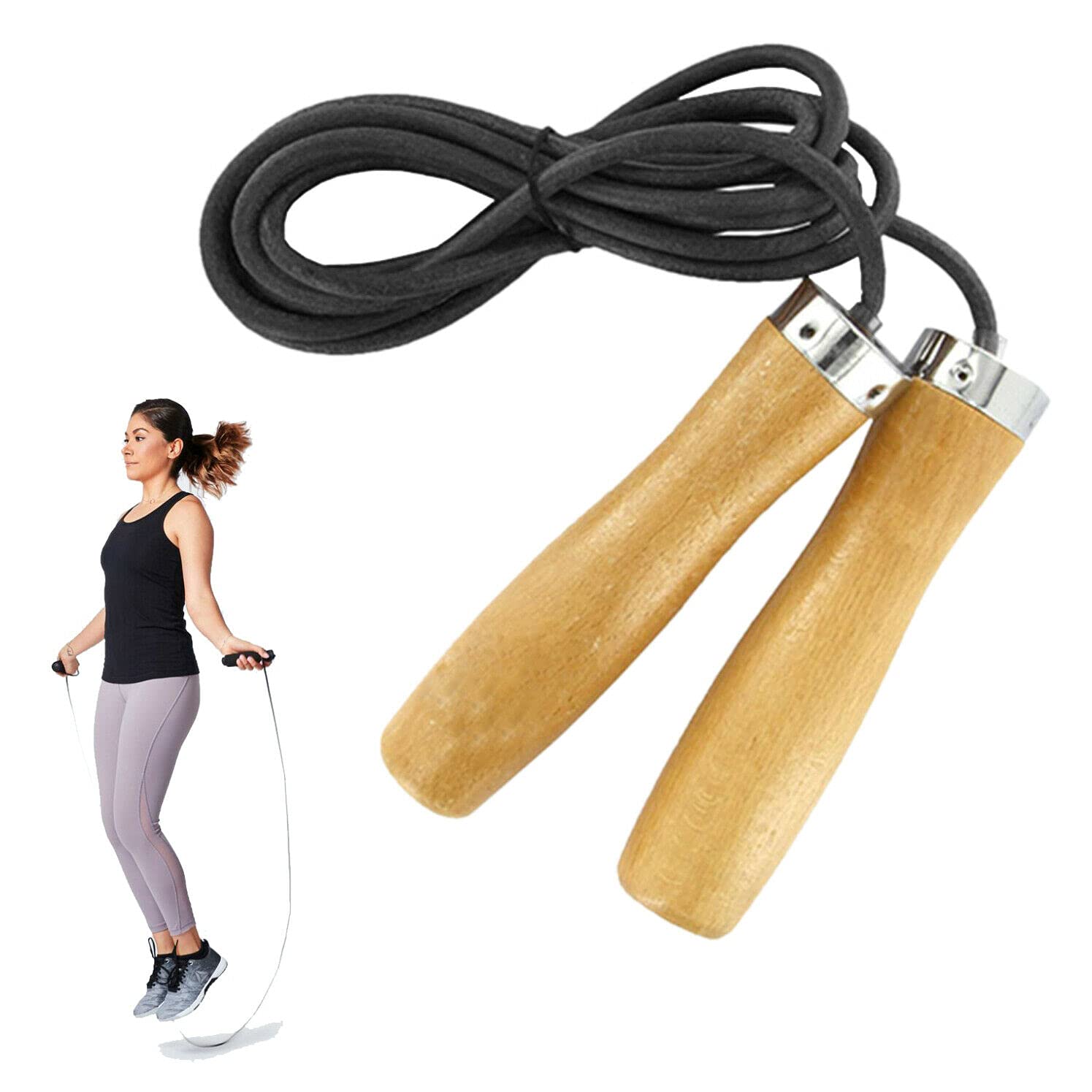 Leather Skipping Ropes Jump Rope Fitness,Speed Jump Rope for Fat Burning Exercises, Training, MMA, Boxing,& Weight Loss Adult, Men & Women Workout Equipment
