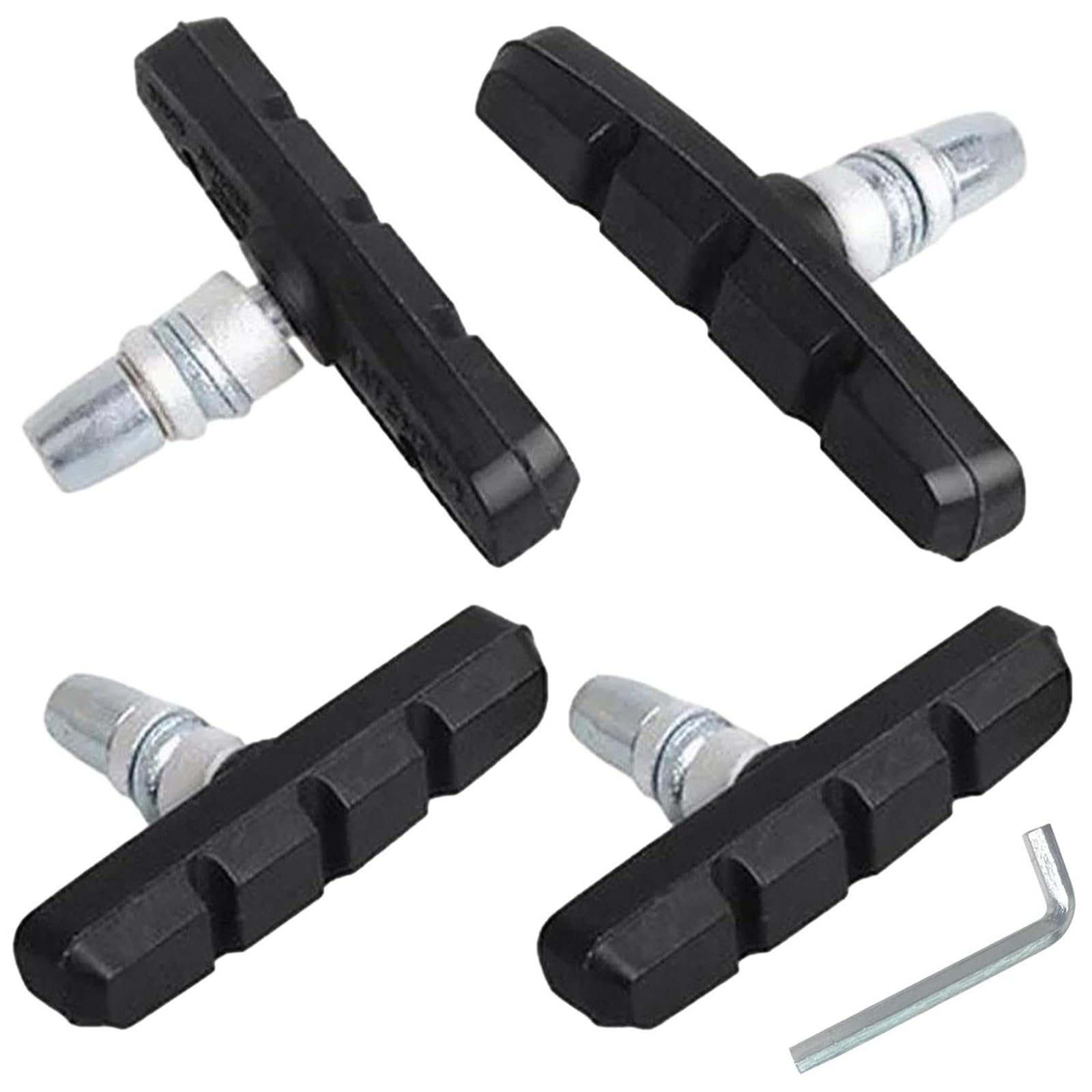 JYTDBCS 4pcs V Bicycle Brake Blocks Set 70 mm Road Bike Brake Pads,Bicycle V Brake Blocks Set,V Bike Brake Pads,for Mountain Bikes Bicycle, Hex Wrench Included