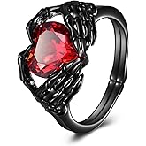 TIGER RIDER Skull Hand Heart Ring Sterling Silver Halloween Rings Goth Claddagh Jewelry Birthday Gifts Birthday for Women Men