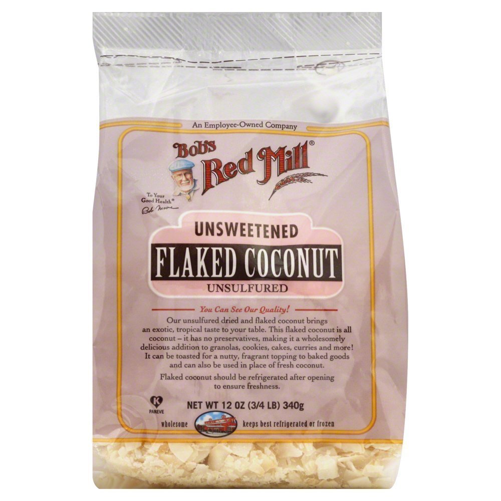 Amazon.com: Bobs Red Mill Flaked Coconut, Unsweetened 12.0 OZ(Pack of 3