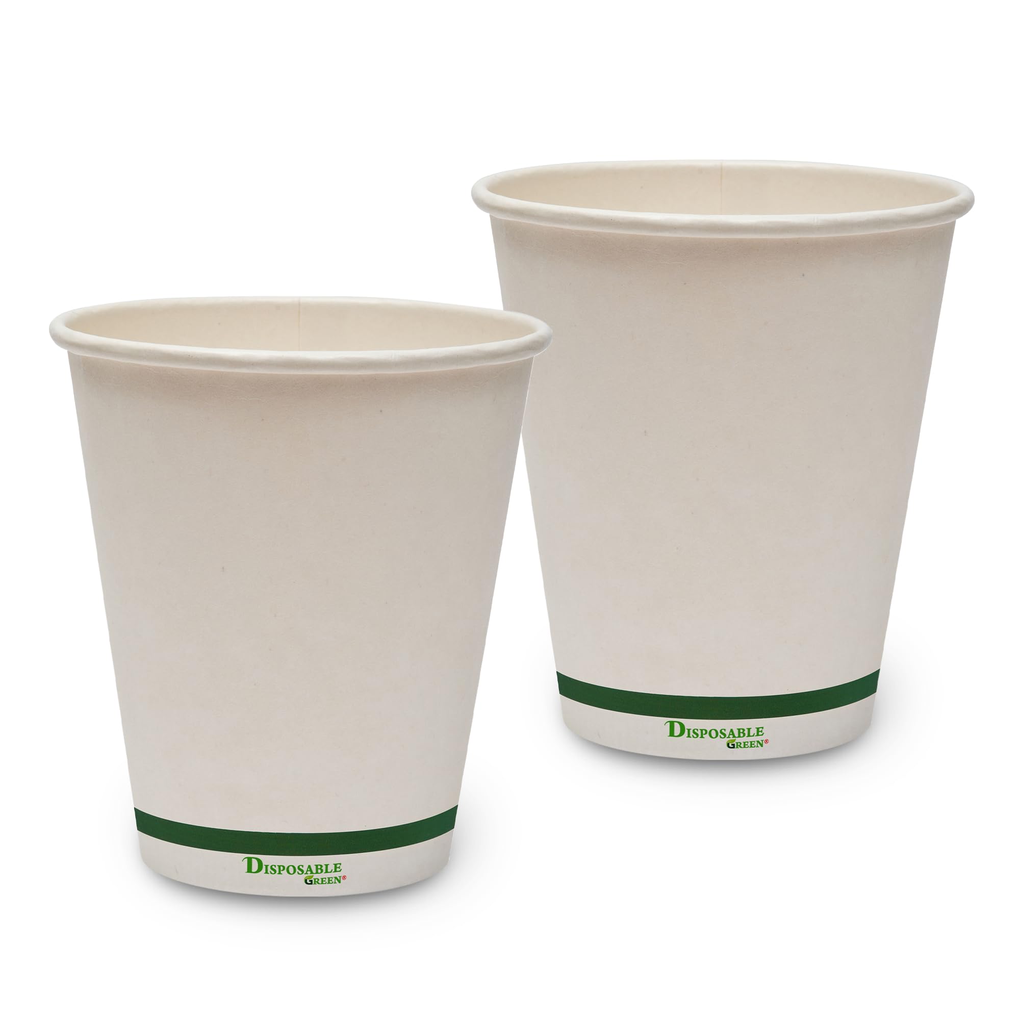 DISPOSABLE GREEN - NEXTGEN Single Wall Coffee Cups, Disposable Coffee Cups with Aqueous Lining, Takeaway Cups for Cold & Hot Drinks, Sturdy & Leak Proof Disposable Cup, 10 oz, 50 Pack