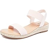Veittes Women's Platform Wedge Heel Sandals - Open-Toe Adjustable Elastic Strappy, Comfortable Insole, lightweight Rubber Sole, Casual Summer Strappy Sandals.