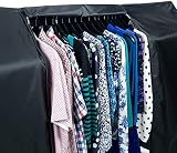 Hangerworld 6 ft Single Waterproof Nylon Garment Rail Cover Double Zip Black view 6