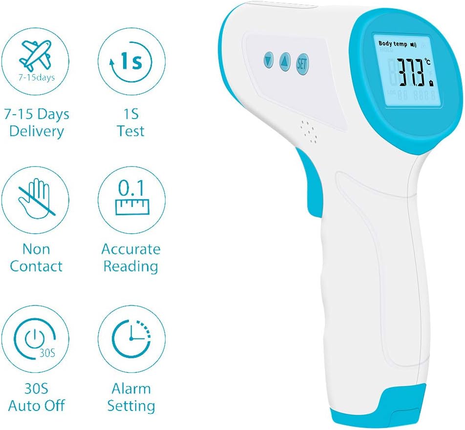 Fever Thermometer for Adults Kids Koogeek Infrared Forehead Digital Thermometer Medical Non Contact Ear Laser Thermometer Gun with Alert Function LED Display Screen 1Second Accurate Instant Reading