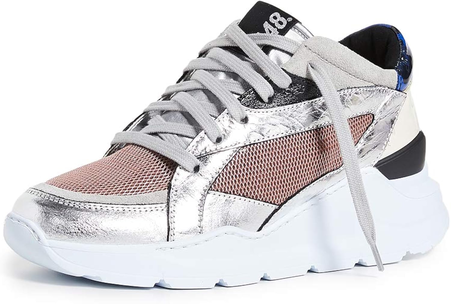 p448 metallic lace up sneaker