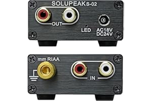 SOLUPEAK NA2 Phono Preamp for Turntable, Home Audio Stereo Phonograph Preamplifier for LP Vinyl Record Player, Turntable preamps with RCA line Output (MM-only)