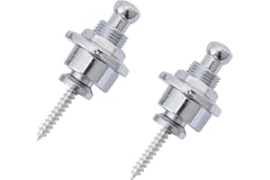 Musiclily Metal Round Head Guitar Strap Locks Buttons Security Straplocks System Replacement for Electric Acoustic Classical 