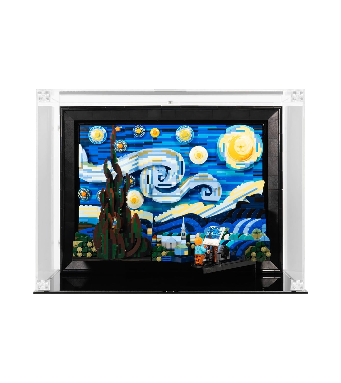 icuanuty Acrylic Display Case Compatible with Lego The Starry Night 21333/10317, Dustproof Display Box for Models Collectables (Only Case)
