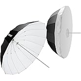 NEEWER 71"/180cm Parabolic Reflective Umbrella Photography with White Inner, Soft Lighting with Diffuser Cover, Bag, Quick Fo