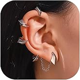 Punk Devil Ear Cuff Earring Vintage Dragon Claw Gothic Ear Wrap Earrings for Women Halloween Jewelry