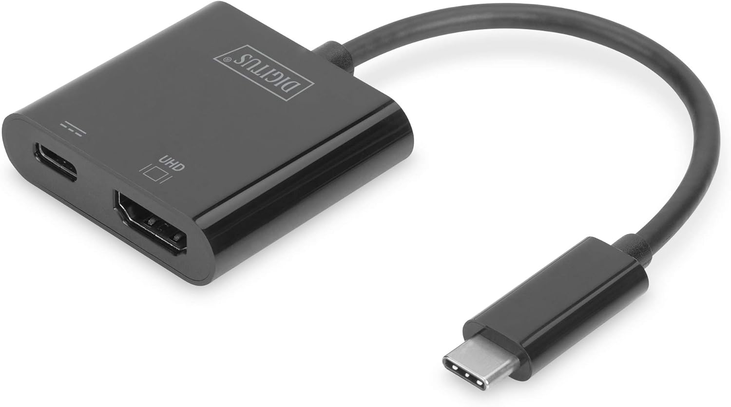 DIGITUS USB Type C to HDMI Adapter, 4K/60Hz + USB C (PD), black