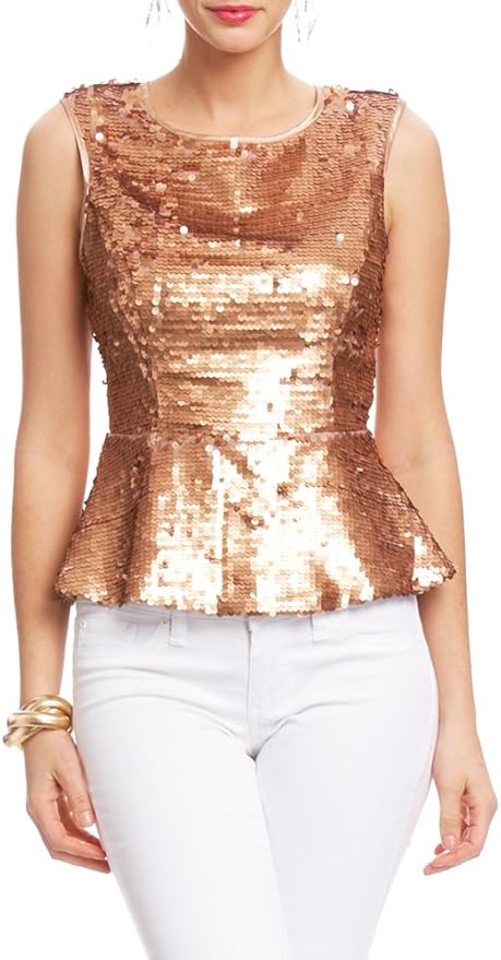 black sequin peplum top