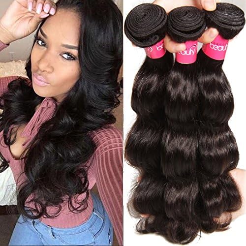 Longqi Hair Malaysian Cheap Body Wave Hair 4 Bundles Good Quality Grade 6A Raw Virgin Hair Weave Human Hair Extensions Natural Hair Color 95-100g/pc (12 14 16 18Inch)
