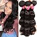 KLAIYI Hair Malaysian Body Wave Hair 3 Bundles Good Quality Grade 6A Raw Virgin Hair Weave Human Hair Extensions Natural Hair Color 95-100g/pc (8 10 12Inch )