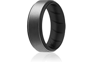 ROQ Silicone Rubber Wedding Ring for Men, Comfort Fit, Men's Wedding Band, Durable, Breathable Rubber Engagement Ring/Band, Step Edge, Multi Packs, Multi Colors