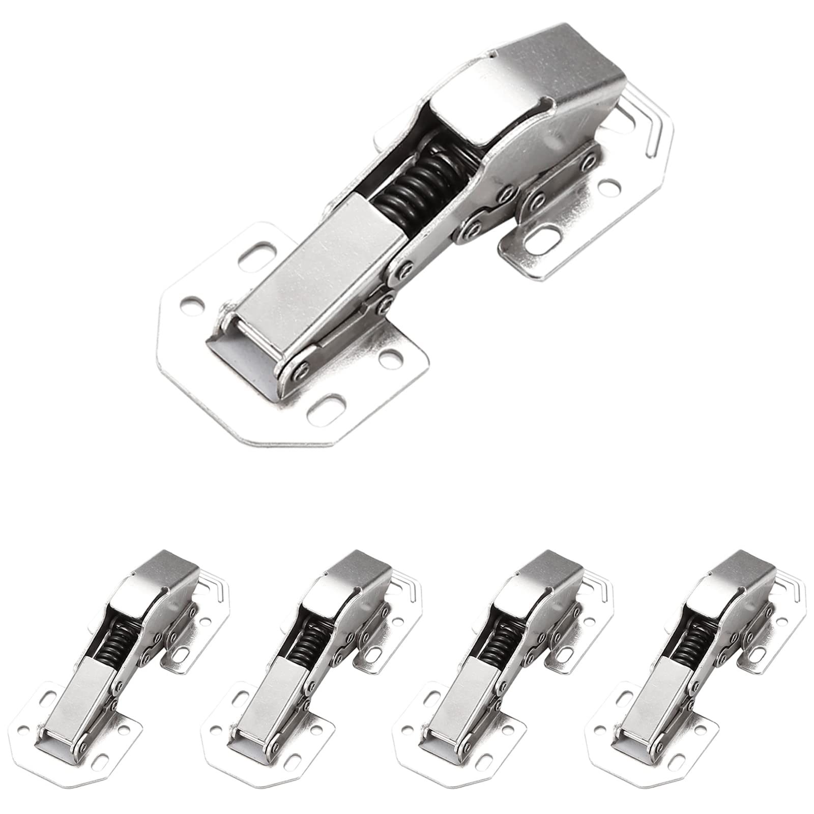 Cabinet Doors Hinges 4 PCS, 4 inch Hidden Frameless Cabinet Hinges Easy to Install, Soft Closing Concealed Cabinet Hinge with Screws