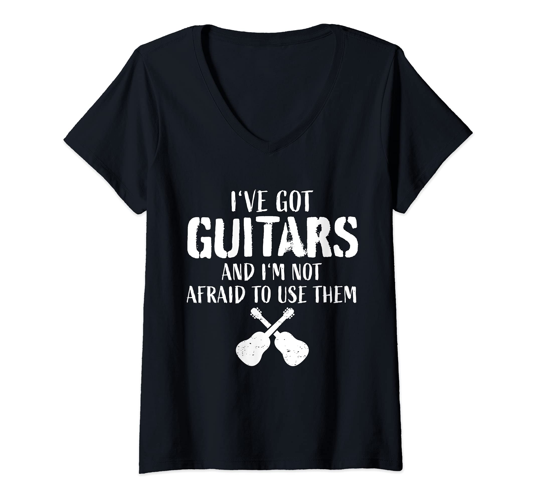 Womens Funny Guitar Player Quote Guitarist I Use Guitars V-Neck T-Shirt