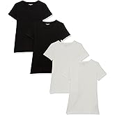 Amazon Essentials Women's Regular-Fit Short-Sleeve T-Shirt (Crewneck and V-Neck Options), Multipacks