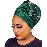 Gold Color Turban Cap for Women Diamonds Flower African Female Head Wraps Bonnet Nigeria Autogele Headtie