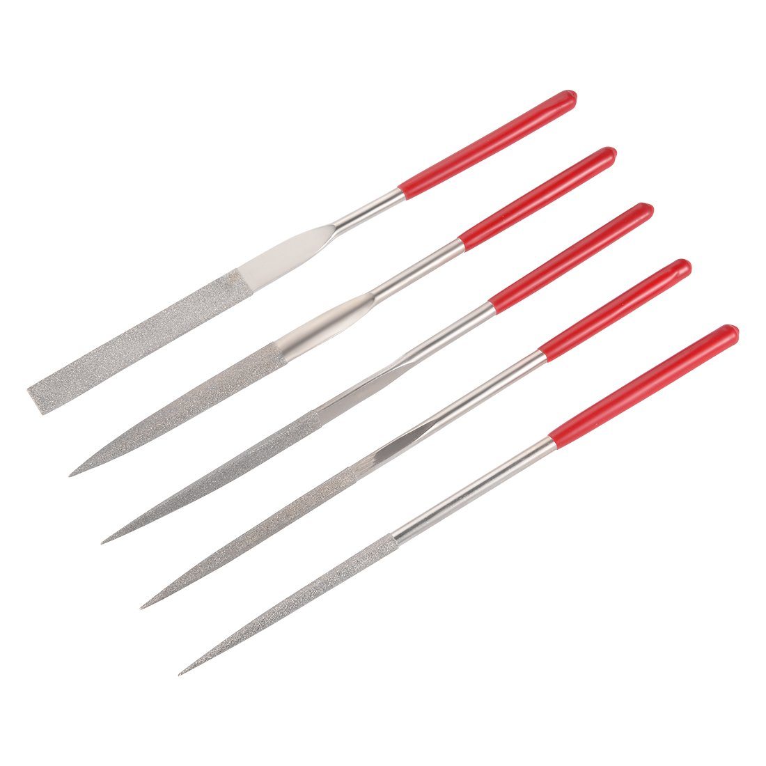 Sourcingmap 5Pcs 5mm x 180mm Diamond Needle File Set for Metal Glass Stone